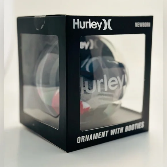 Hurley newborn 1 pair of booties in ornament shark design size 0-6M new in box - Picture 7 of 7